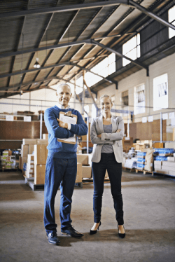 IN A WAREHOUSE
