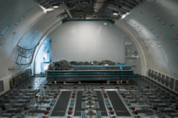 Cargo plane interior.