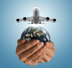 World w Hands and Airplane (1)