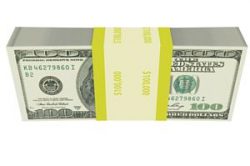 One hundred dollar bills wrapped