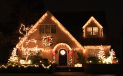 Christmas decorations and lights house